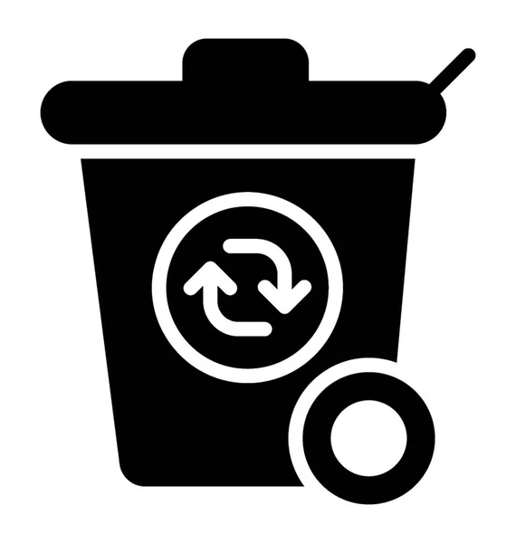 Bin Attached Lid Conceptualizing Recycle Bin Icon — Stock Vector