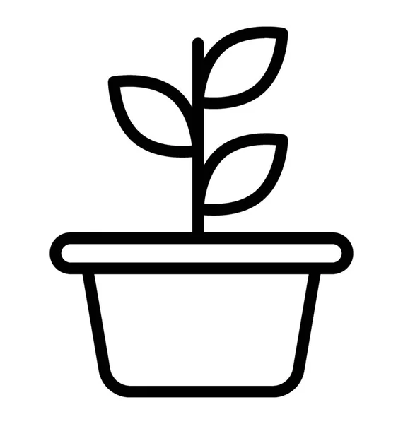 Maceta Con Planta Floral Haciendo Icono Planta Maceta — Vector de stock