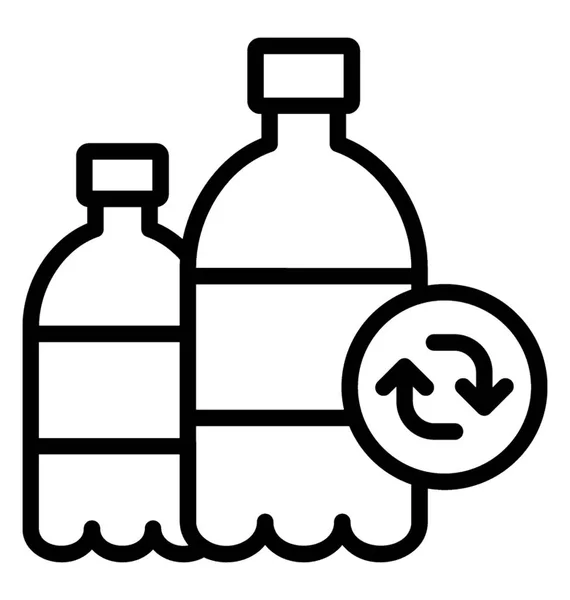 Icono Una Botella Con Una Flecha Signos Que Representan Botella — Vector de stock