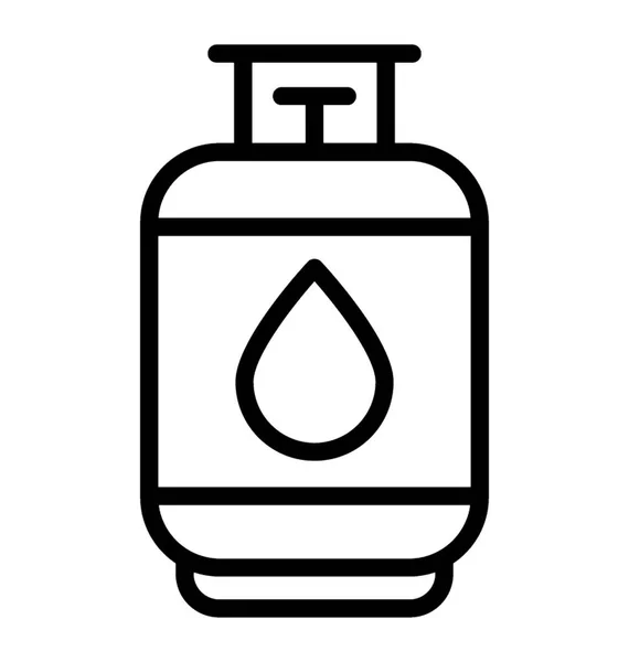 Ikona Cylinder Spadek Zaloguj Się Nim Przedstawiające Butli Gazem — Wektor stockowy