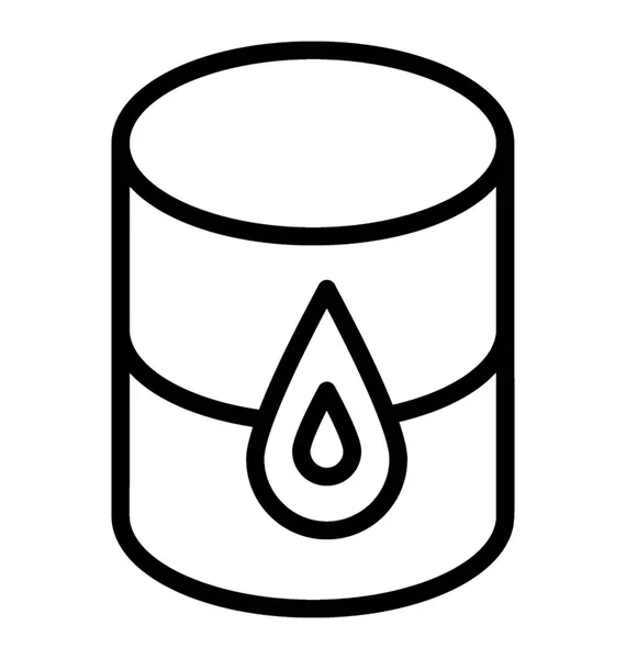 Symbol Eines Zylinders Mit Einem Tropfenschild Das Den Ölzylinder Darstellt — Stockvektor
