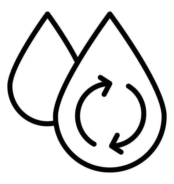 Symbol Eines Wassertropfens Mit Einem Pfeilzeichen Darin Das Das Wasserrecycling — Stockvektor
