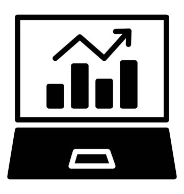 Dizüstü bilgisayar ekranında online istatistikleri ile iş izleme  