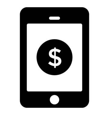 Dolar işareti olan mobil gösteren mobil bankacılık olduğunu, 