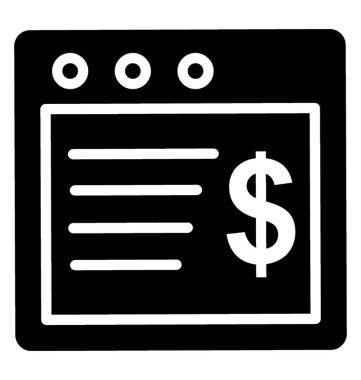 Dolar işareti olan Web penceresi online ödeme olarak bilinir 