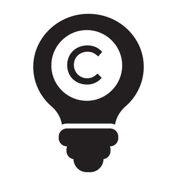 Лампочка Символом Является Вектором Значка Авторского Права — стоковый вектор