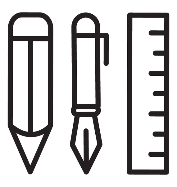Šablona Pro Umělce Školní Zařízení Nástrojů Pro Kreslení — Stockový vektor