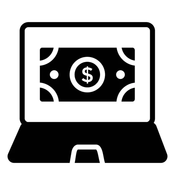 Dólar Dentro Laptop Pagamento Online —  Vetores de Stock