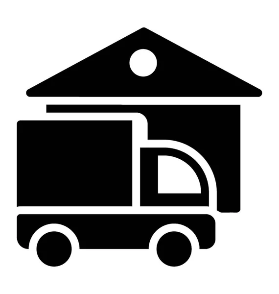 Van Front Home Icon Home Delivery — Stock Vector