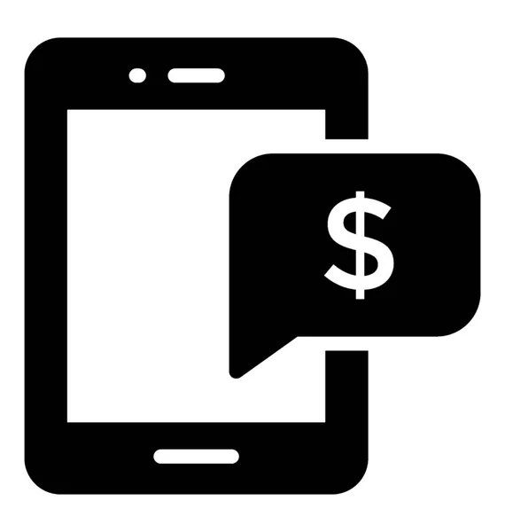Mobilní Telefon Znak Dolaru Zobrazující Mobilní Bankovnictví — Stockový vektor