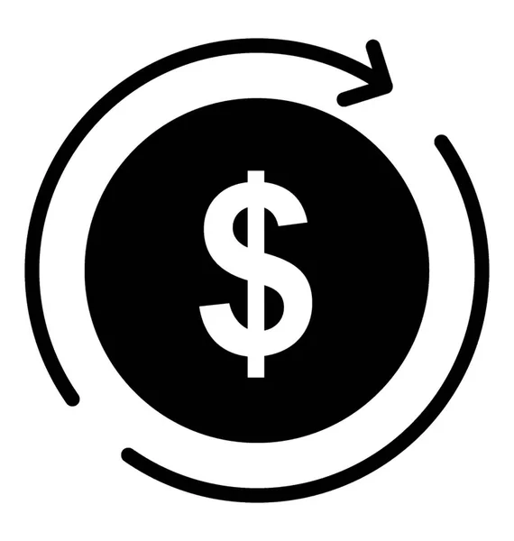 Dolar Pieniądze Strzałka Jest Symbolem Przepływu Środków Pieniężnych — Wektor stockowy