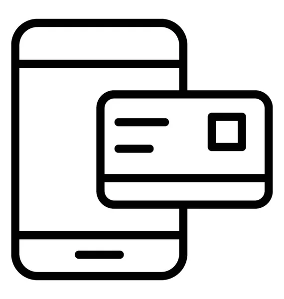 Mobile Kreditní Karta Vedle Vykreslil Mobilní Platby — Stockový vektor