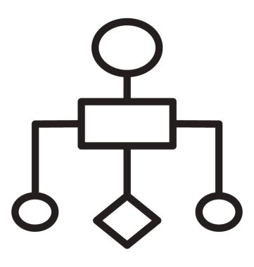 Workflow diagram, algorithm or data structure icon vector clipart svg vector 