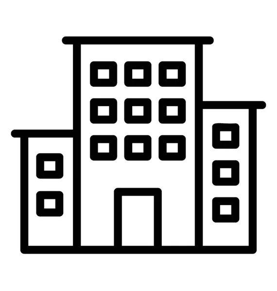 Gebäude Mit Fenstern Für Residenz Ikone — Stockvektor