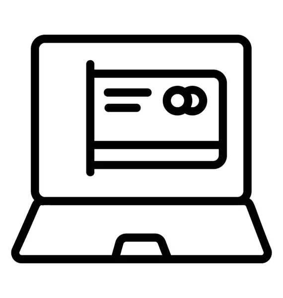 Laptop Con Simbolo Della Carta Credito Sta Denotando Online Banking — Vettoriale Stock