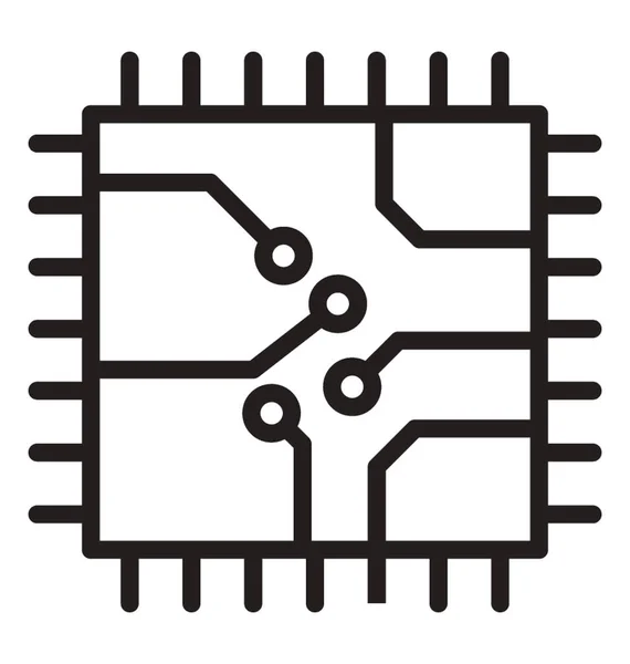 Схема Плати Або Мікропроцесорний Гліф Векторна Графіка — стоковий вектор