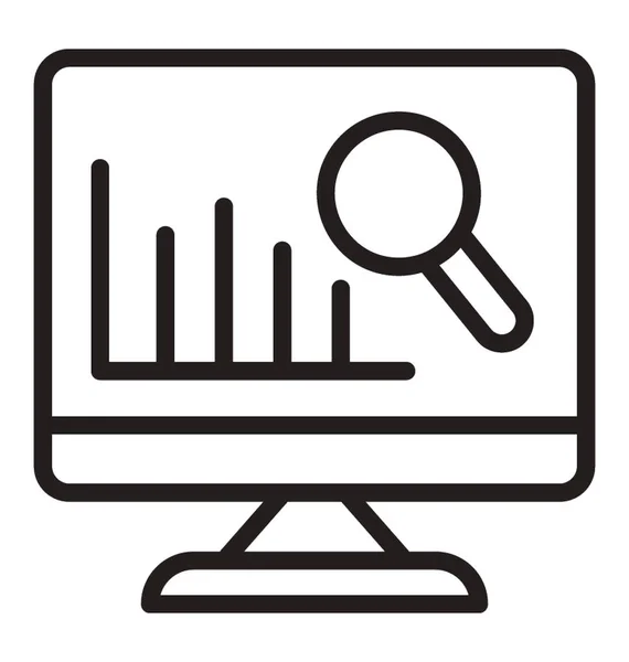 Magnier Und Graph Monitor Screen Kennzeichnung Seo Optimierung Icon — Stockvektor