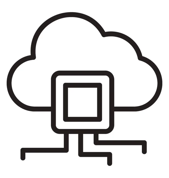 Εικονίδιο Σχεδιασμός Έχοντας Κύκλωμα Μοτίβο Στο Cloud Computing — Διανυσματικό Αρχείο