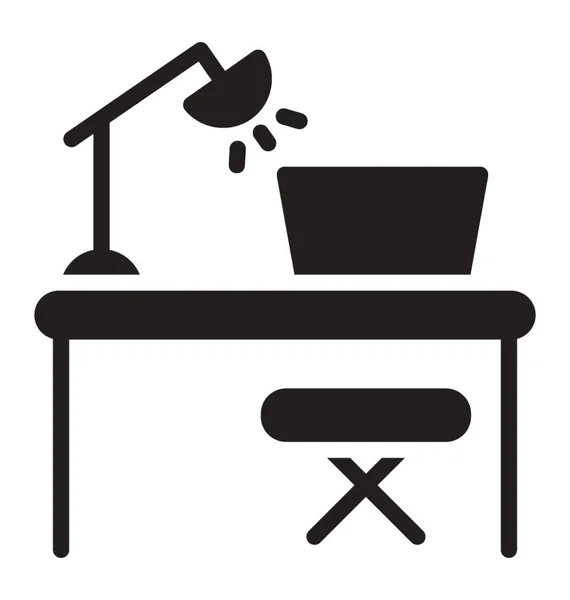Stuhl Und Lampe Mit Tisch Als Bezeichnung Für Die Idee — Stockvektor