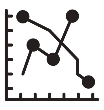 İstatistiksel analiz, glif simge vektör sunan bir grafik 