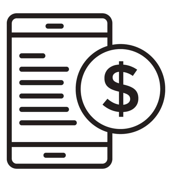 Komórkowego Znak Dolara Jest Wyświetlana Ikona Bankowości Mobilnej — Wektor stockowy