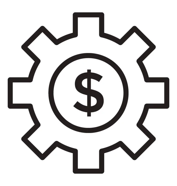 Stock vector A big cogwheel having dollar symbol inside is business management icon 