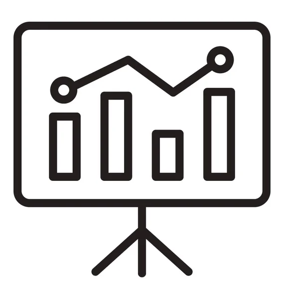 Wykres Liniowy Tablicy Jest Ikona Dla Wizualizacji Danych — Wektor stockowy