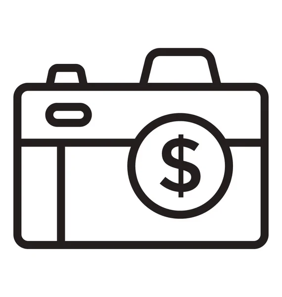 Símbolo Dólar Câmera Digital Que Denota Salário Fotógrafo — Vetor de Stock