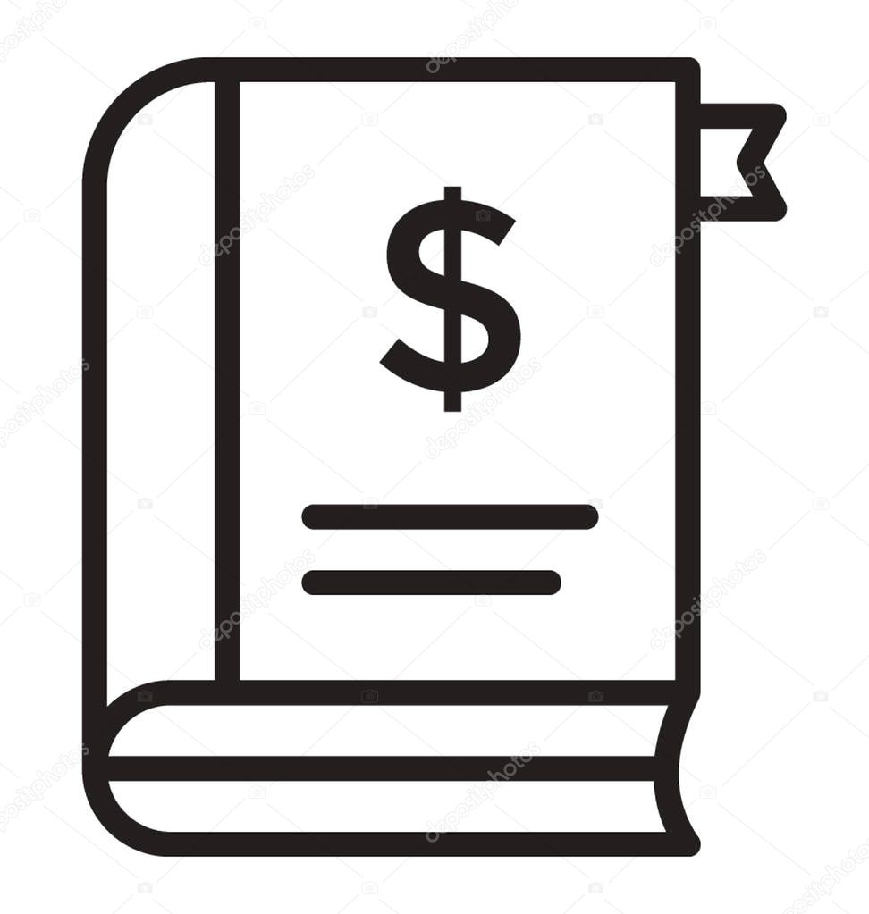 A notebook having dollar sign conceptualizing cash book 