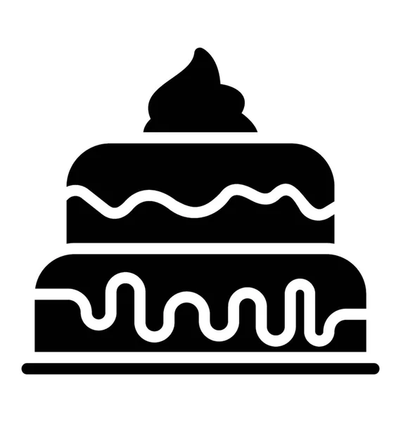 Tårta Med Glass Toppen Visar Glass Tårta — Stock vektor