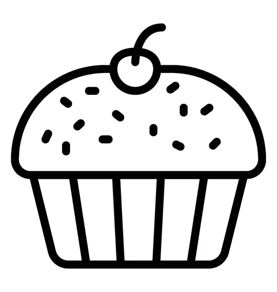 Bageri Objekt Cupcake Toppad Med Choklad Och Jordgubb — Stock vektor