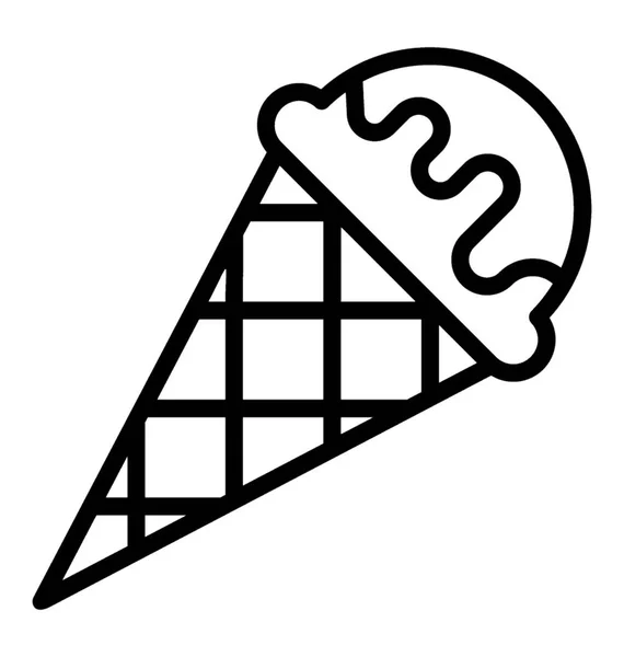 Ice Cream Přes Kužel Známá Jako Kužel Zmrzliny — Stockový vektor