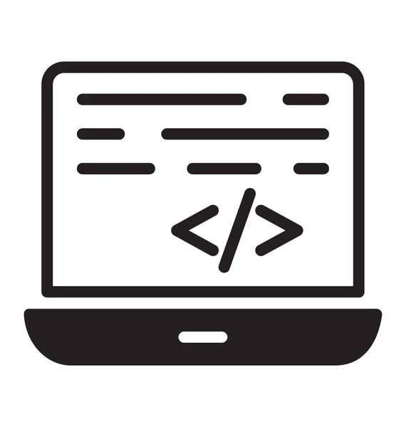 코딩으로 노트북 이라는 Html — 스톡 벡터