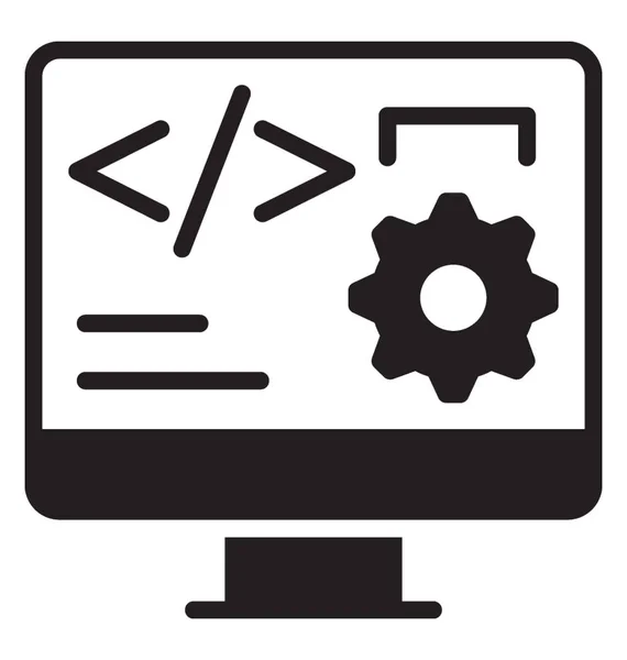 Codificación Web Monitor Que Muestra Desarrollo Software — Archivo Imágenes Vectoriales