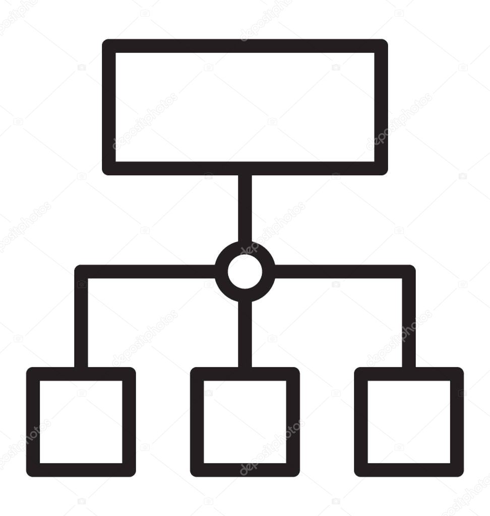 Hierarchical chart is conceptualizing project flowchart 