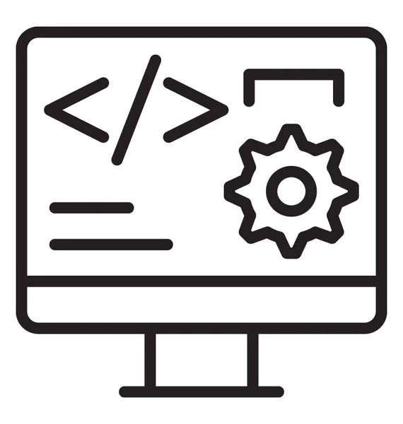 Webcodierung Auf Einem Monitor Der Die Softwareentwicklung Zeigt — Stockvektor
