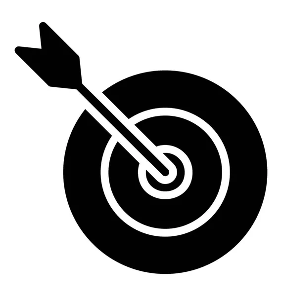 Una Flecha Apuntada Tablero Dardos Que Simboliza Objetivo Objetivo — Vector de stock