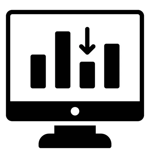 Wykres Słupkowy Pokazuje Online Business Analytics — Wektor stockowy