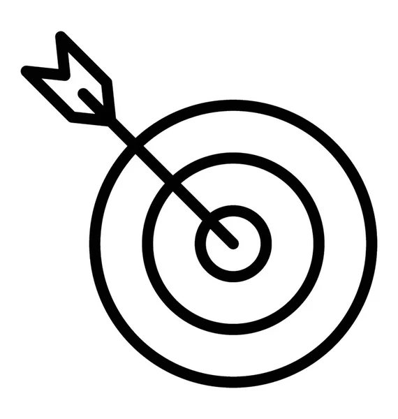 Targeted Arrow Dartboard Symbolizing Aim Objective — Stock Vector