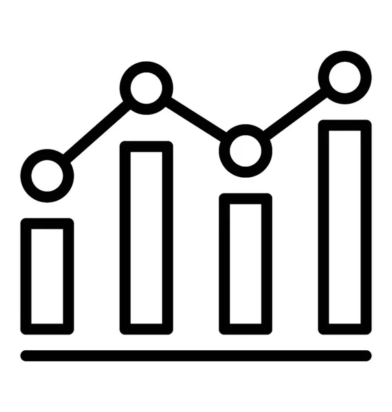 Pruhové Spojnicové Grafu Zobrazují Nástroje Business Analytics — Stockový vektor