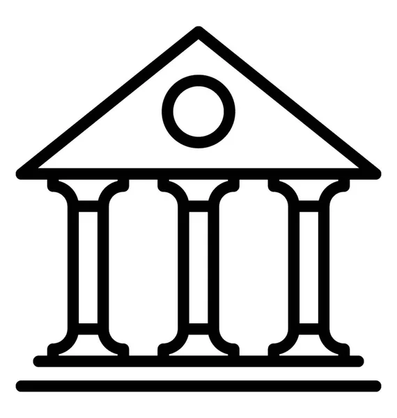 Μια Επιχείρηση Κτίριο Κολώνες Δείξιμο Τράπεζα Μια Οργανωτική Ινστιτούτο — Διανυσματικό Αρχείο