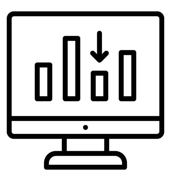 Wykres Słupkowy Pokazuje Online Business Analytics — Wektor stockowy
