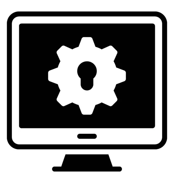 Señal Engranaje Bloqueo Pantalla Del Ordenador Símbolo Configuración Seguridad — Archivo Imágenes Vectoriales