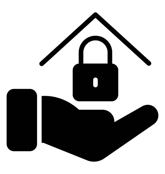 Ένα Κλειδωμένο Σπίτι Στο Χέρι Συμβολίζουν Λύση Smart Home — Διανυσματικό Αρχείο