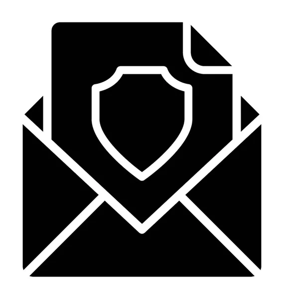 Email Sécurisé Avec Message Symbole Bouclier Protection — Image vectorielle
