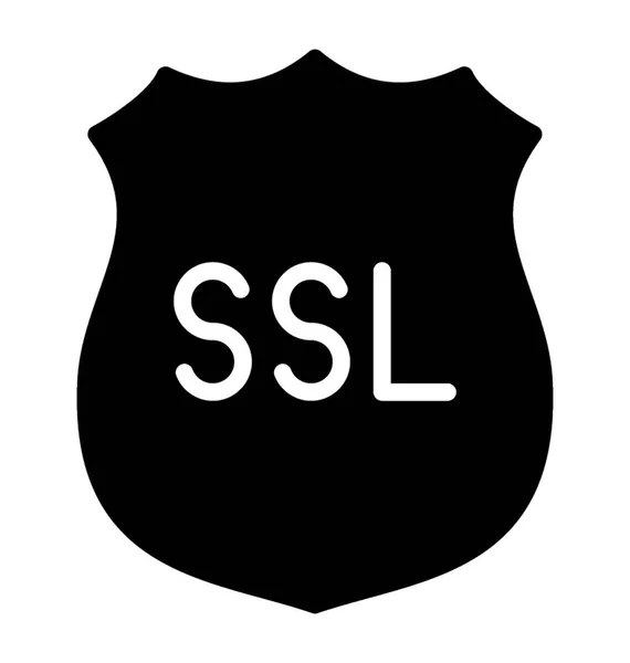Emblema Scudo Con Ssl Ssl Sicurezza — Vettoriale Stock