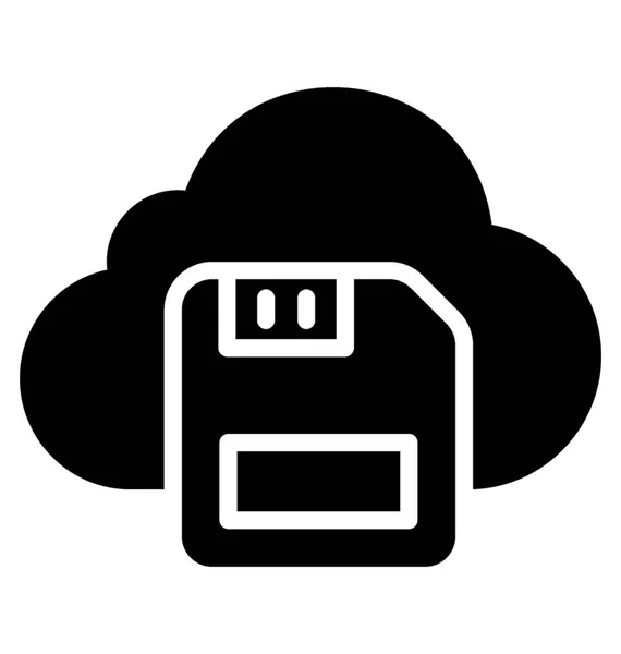 Diskette Binnen Wolk Cloud Opslag — Stockvector