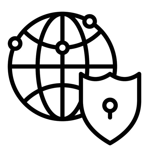 Защита Сети Глобусом Символом Защиты — стоковый вектор