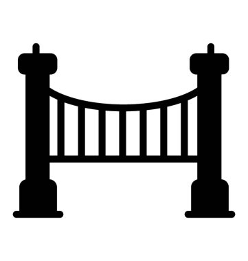 Köprünün bir glif simge vektör 