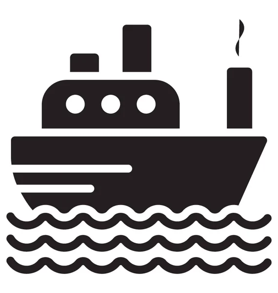 Lyxiga Kryssningsfartyg Segling Havet — Stock vektor